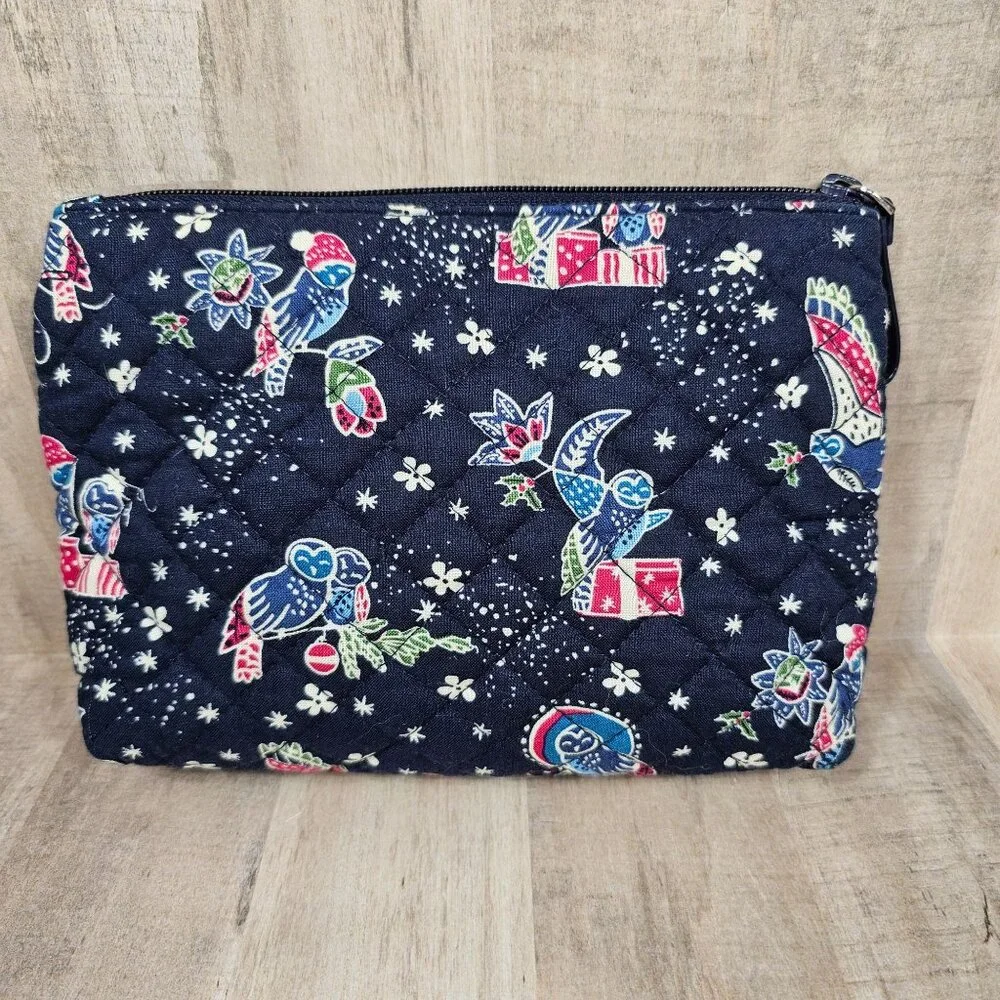 Vera Bradley Holiday Owls Toiletry Cosmetic‎ Travel Bag Pouch Christmas Presents